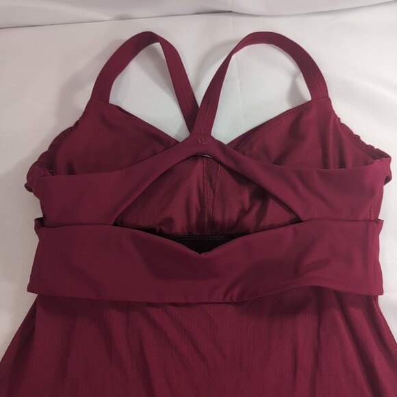 Lululemon Wrap it Up Tank Top Shirt Red V-Neck Wrap Cross Front Cranberry 12 - Picture 9 of 15